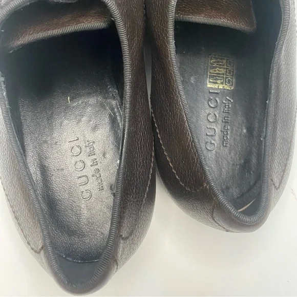 Gucci Dark Brown Calf Leather Oxford Loafers Men’s 11 Dress Shoes